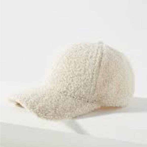 Shearling Baseball Cap by Olive & Pique Natural Color Teddy Bear Sherpa Hat - Picture 6 of 8